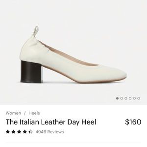 Everlane Italian Leather Day Heel - white leather